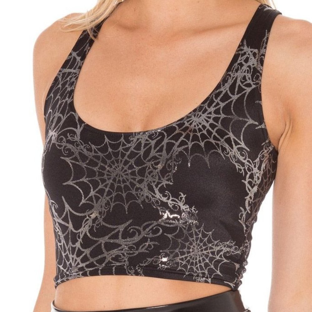 Blackmilk Wicked Web Reversible Crop Top- SZ XL
